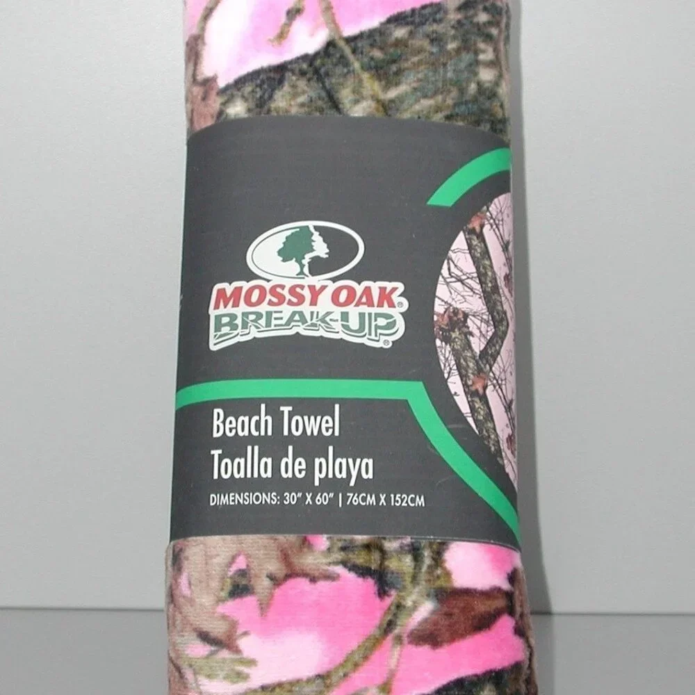 Pink Mossy Oak Camo Beach Towel